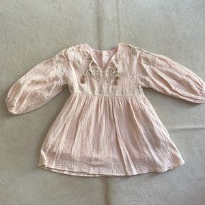 Louise Misha peach/pink embroidered dress size 6